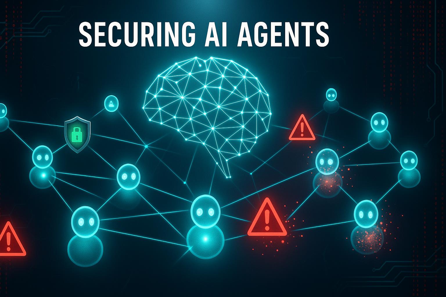 Abstract visualization of autonomous AI agents and security threats